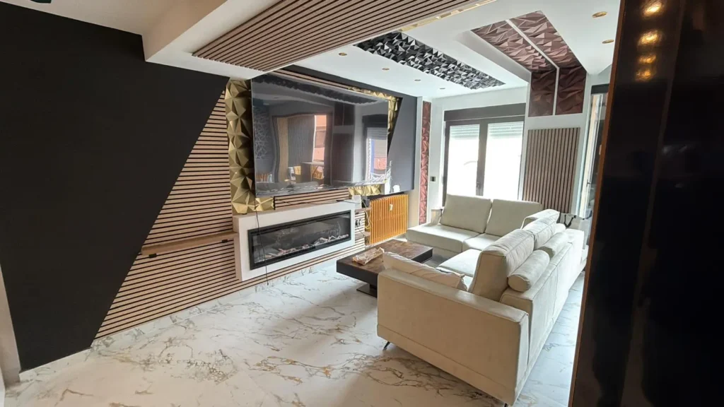 Salón tras reforma integral en vivienda de Albacete - Proyectos MMR